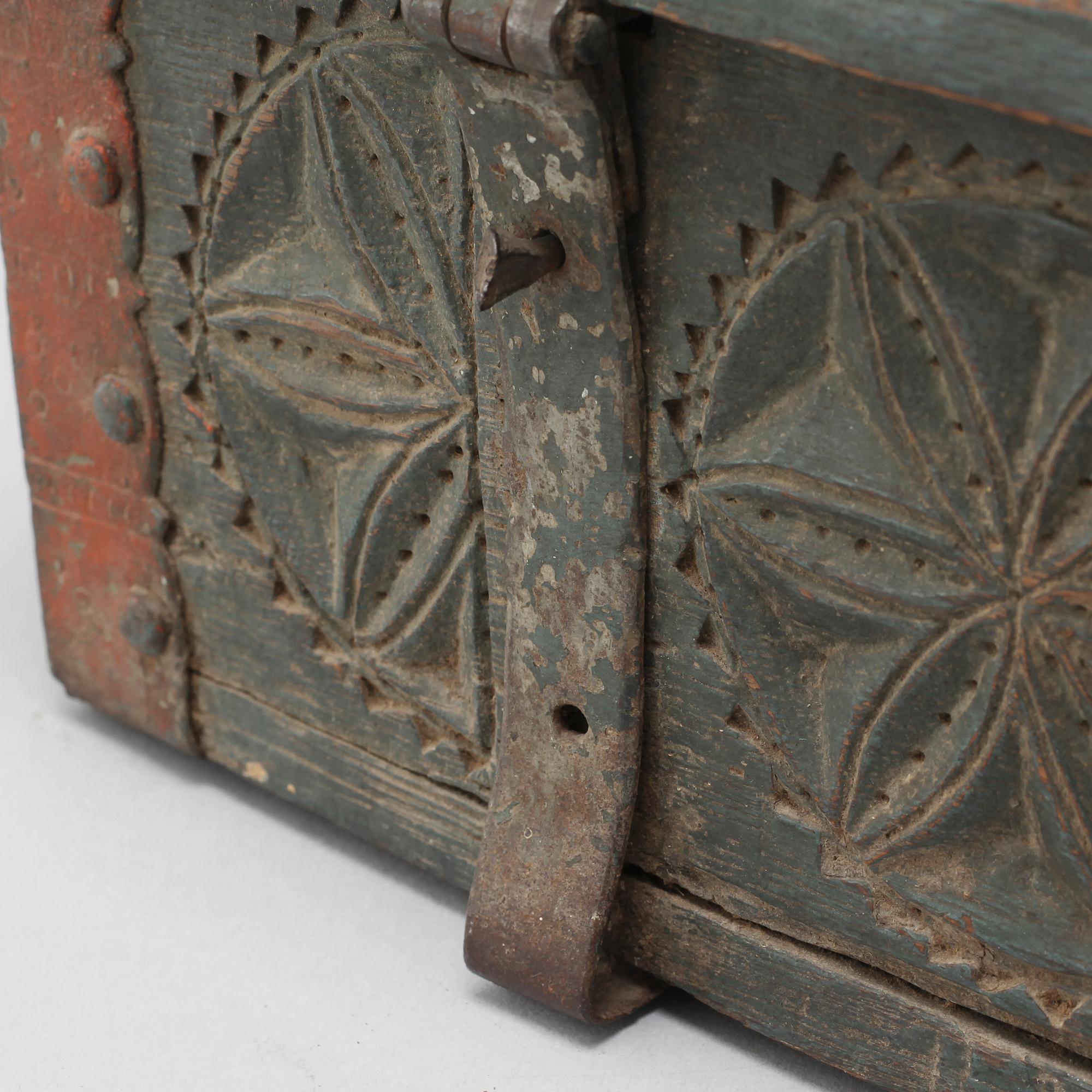 An 18th century Swedish wooden box.
