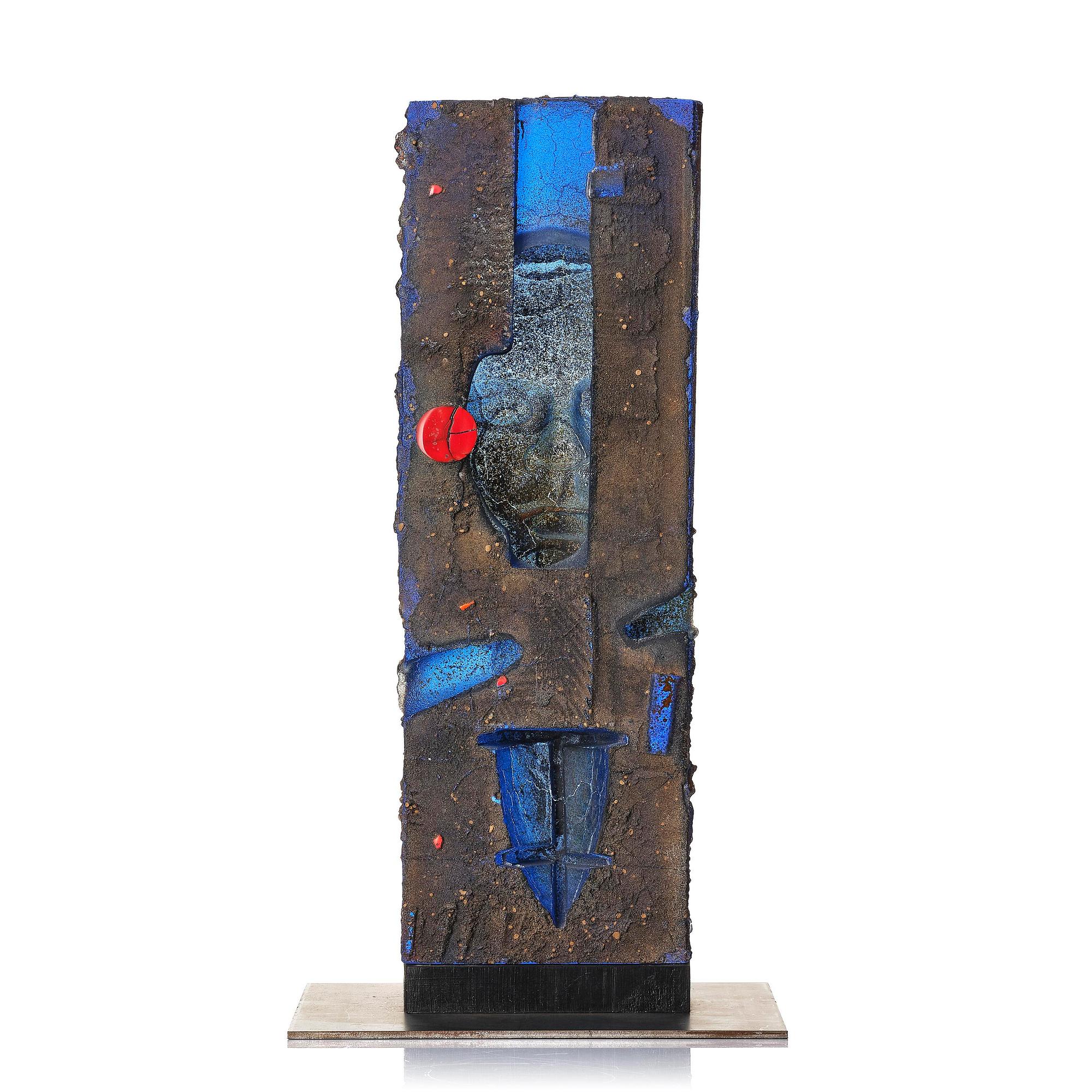Bertil Vallien, a sand cast glass sculpture, Kosta Boda, Sweden.