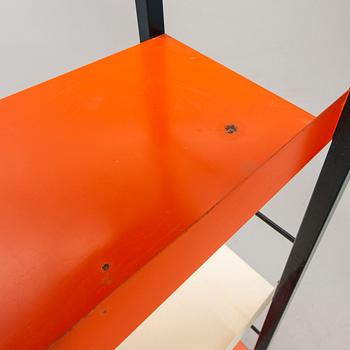 A pair of 1950s Adriaan Dekker lacquered metal book shelves for Tomado Holland.