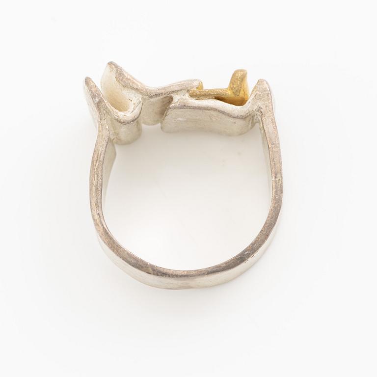 Ring, silver och förgyllt silver.
