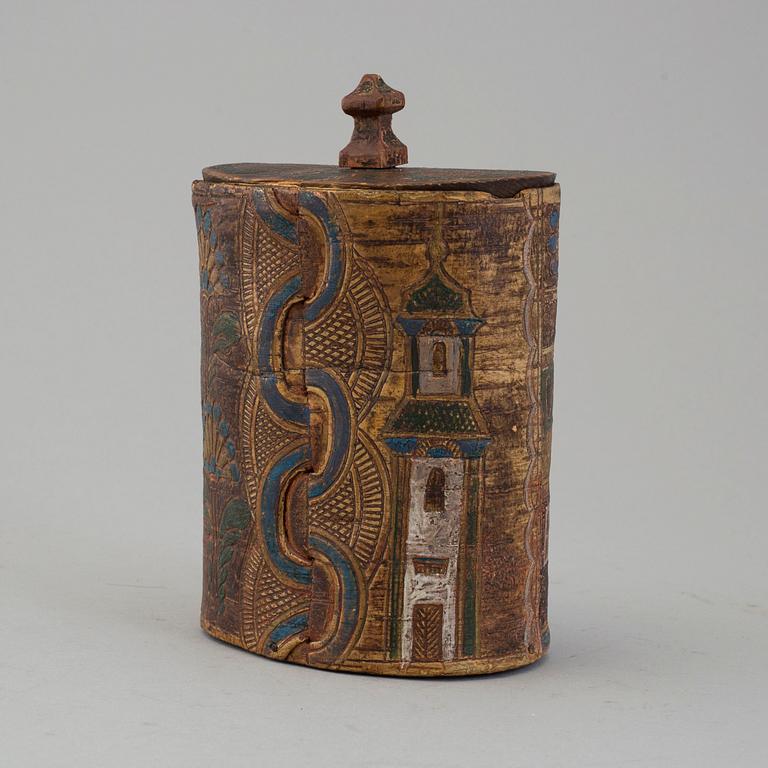 A folk art jar, 1800's. Hälsingland.