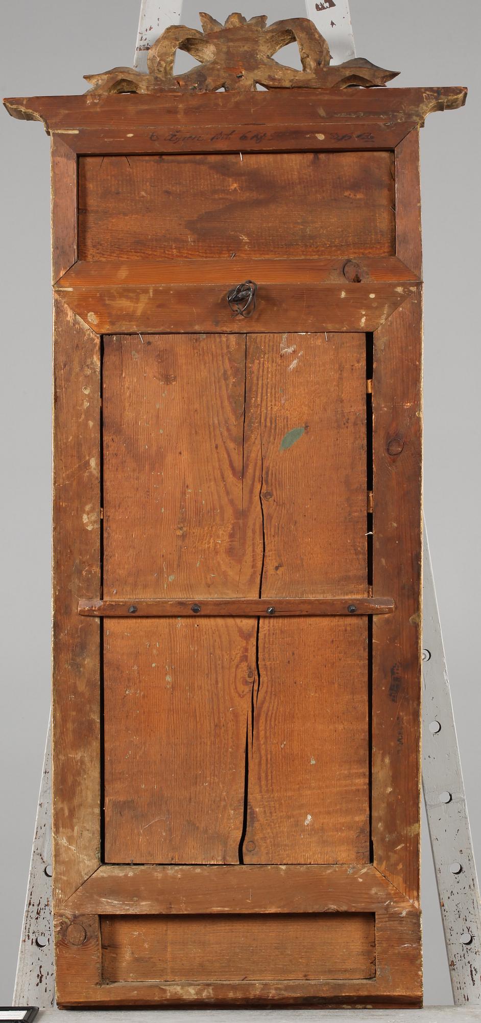 SPEGEL, sengustaviansk, signerad G. Lindberg och märkt  med Stockholms hallstämpel 180?.