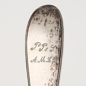 A silver soup lable by Johan Niklas Palm, Visby, Sweden, 1851.