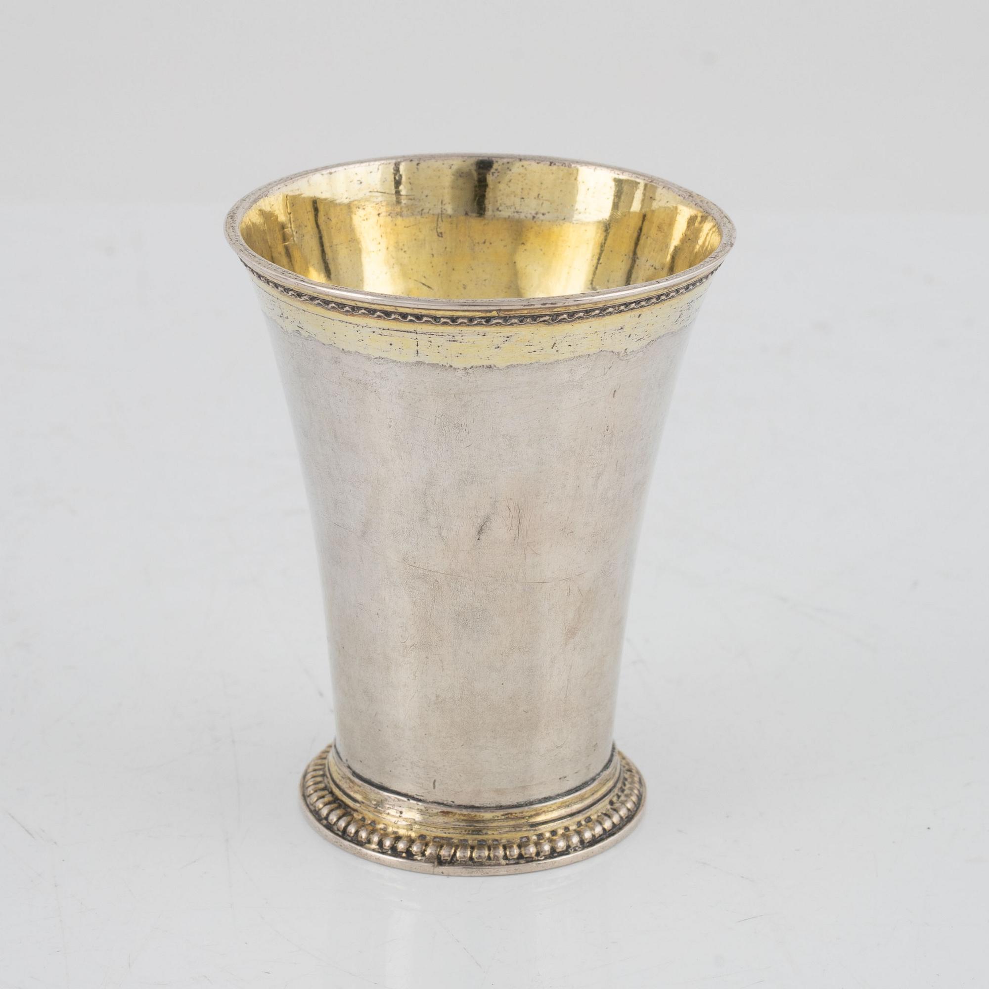 Gustaf Stafhell d ä, bägare, silver, Stockholm 1732.