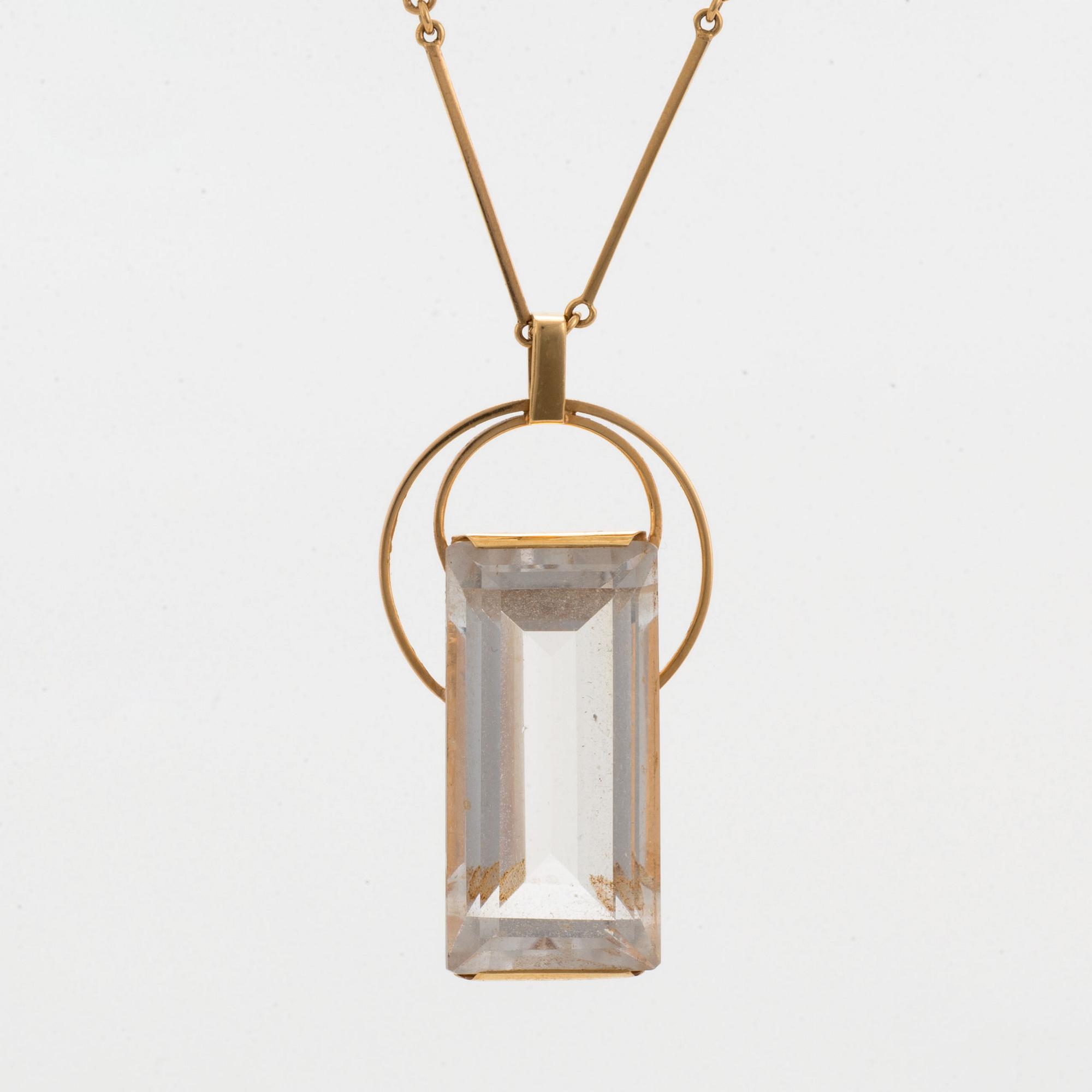 18K gold and rock crystal necklace, Stigbert, Engelbert.