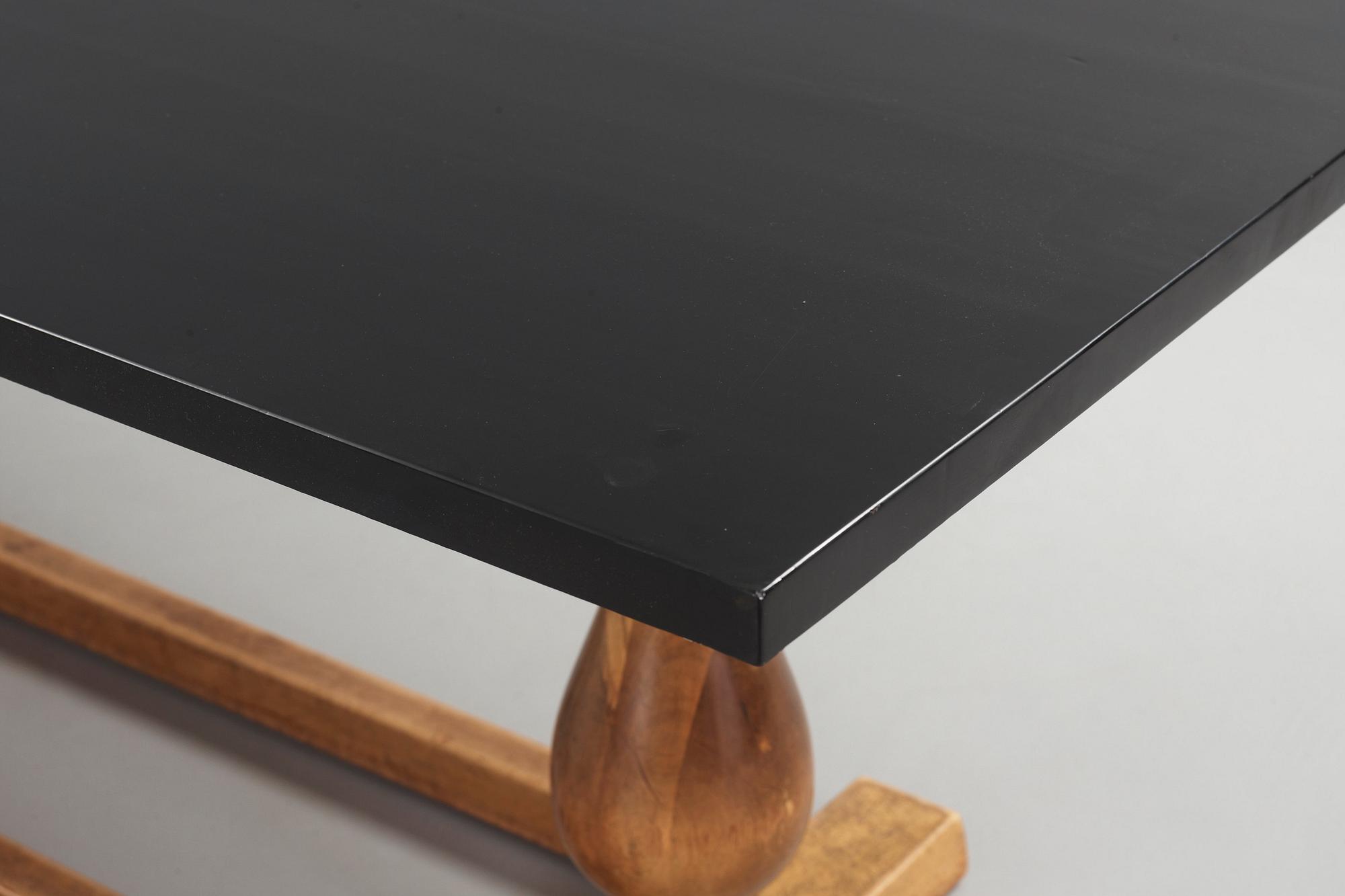 A Carl Malmsten stained birch library table, probably model 'Haga', Sweden 1920's.