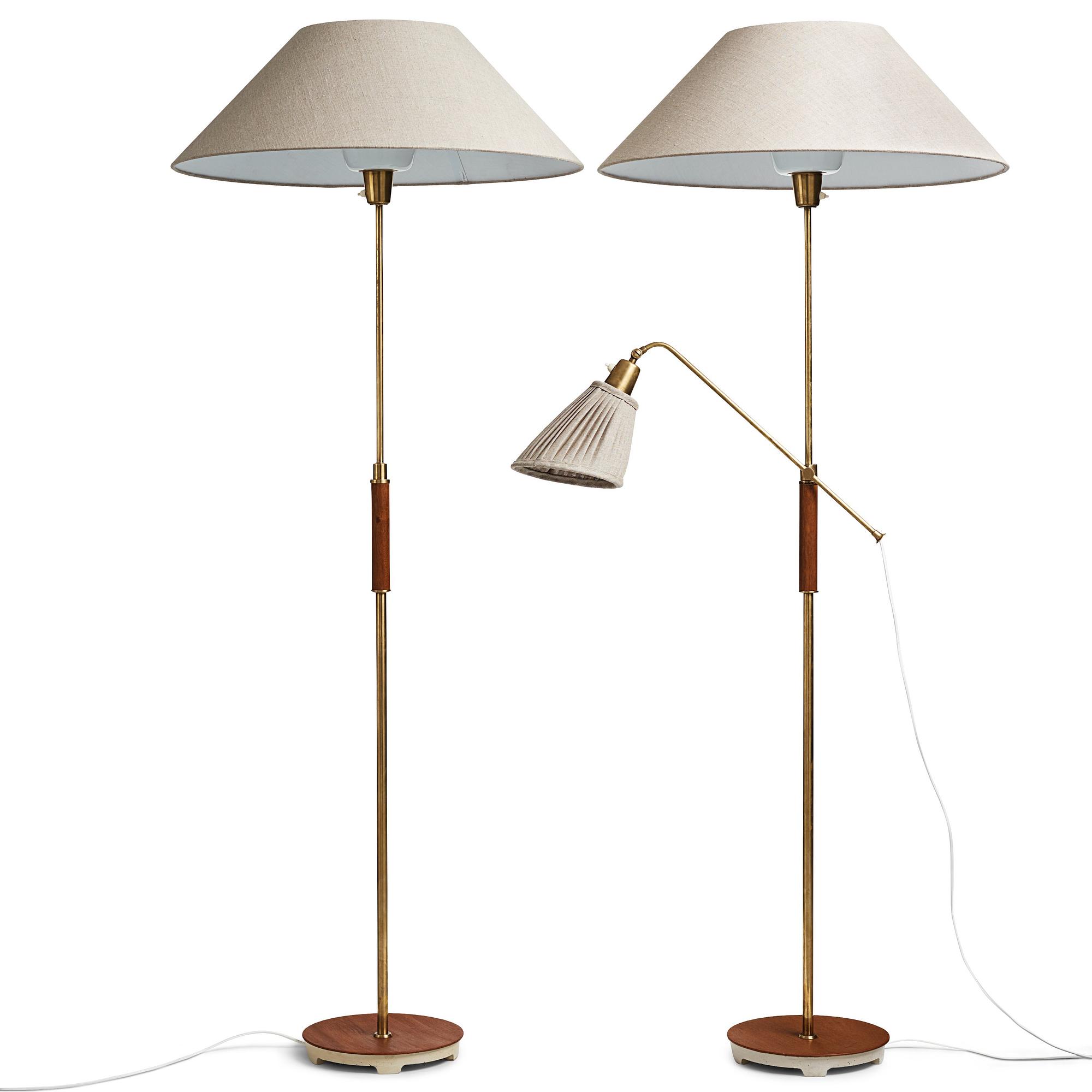 Bertil Brisborg, a pair of floor lamps, "Triva", for Nordiska Kompaniet 1940-50's.