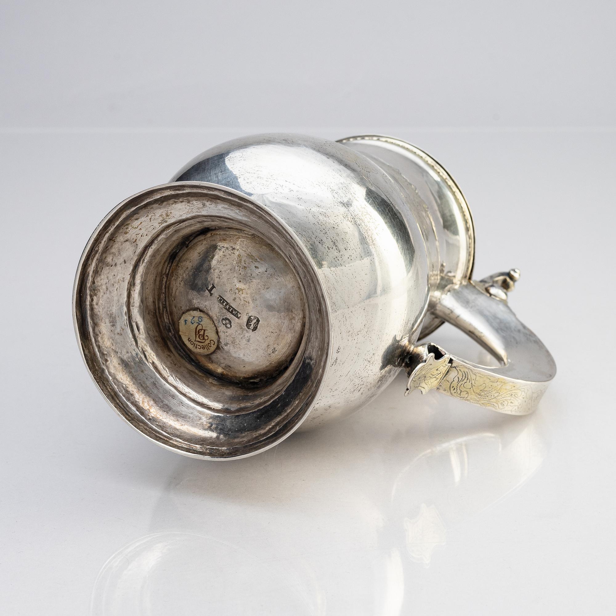 Anders Menell, dryckeskanna, silver, Kalmar 1777.
