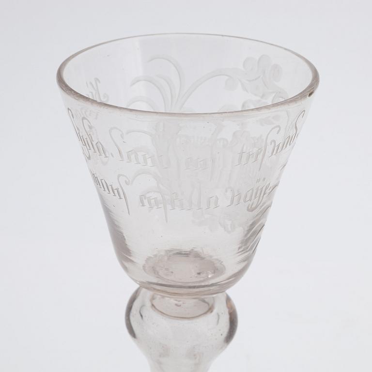 An 18th Century presumably German wine glass.