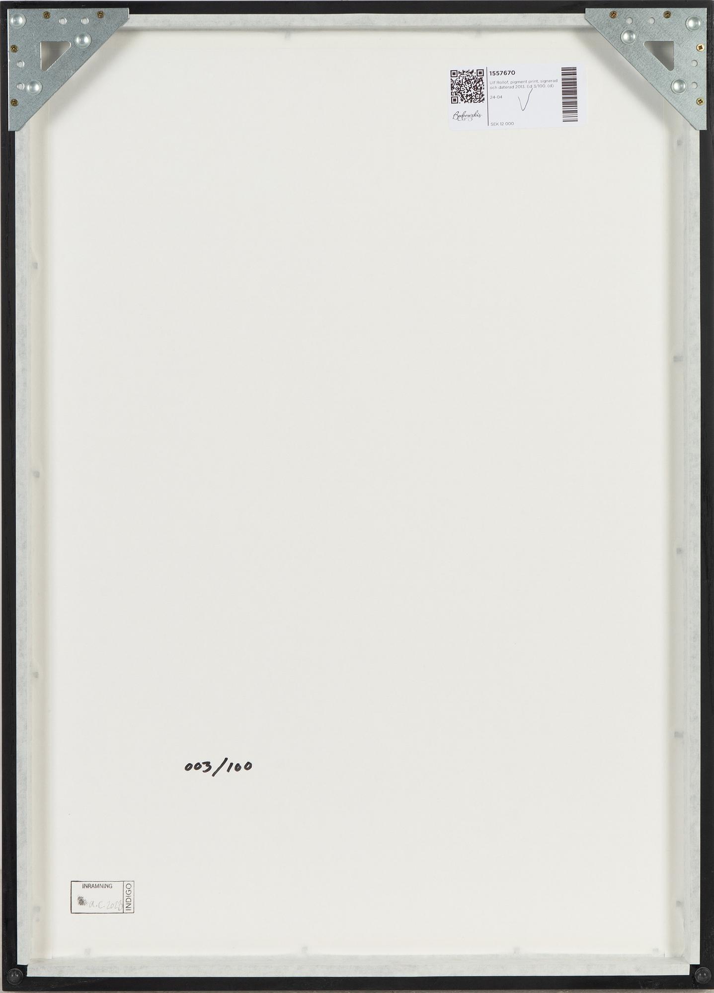 Ulf Rollof, pigment print, signerad och daterad 2013. Ed 003/100.