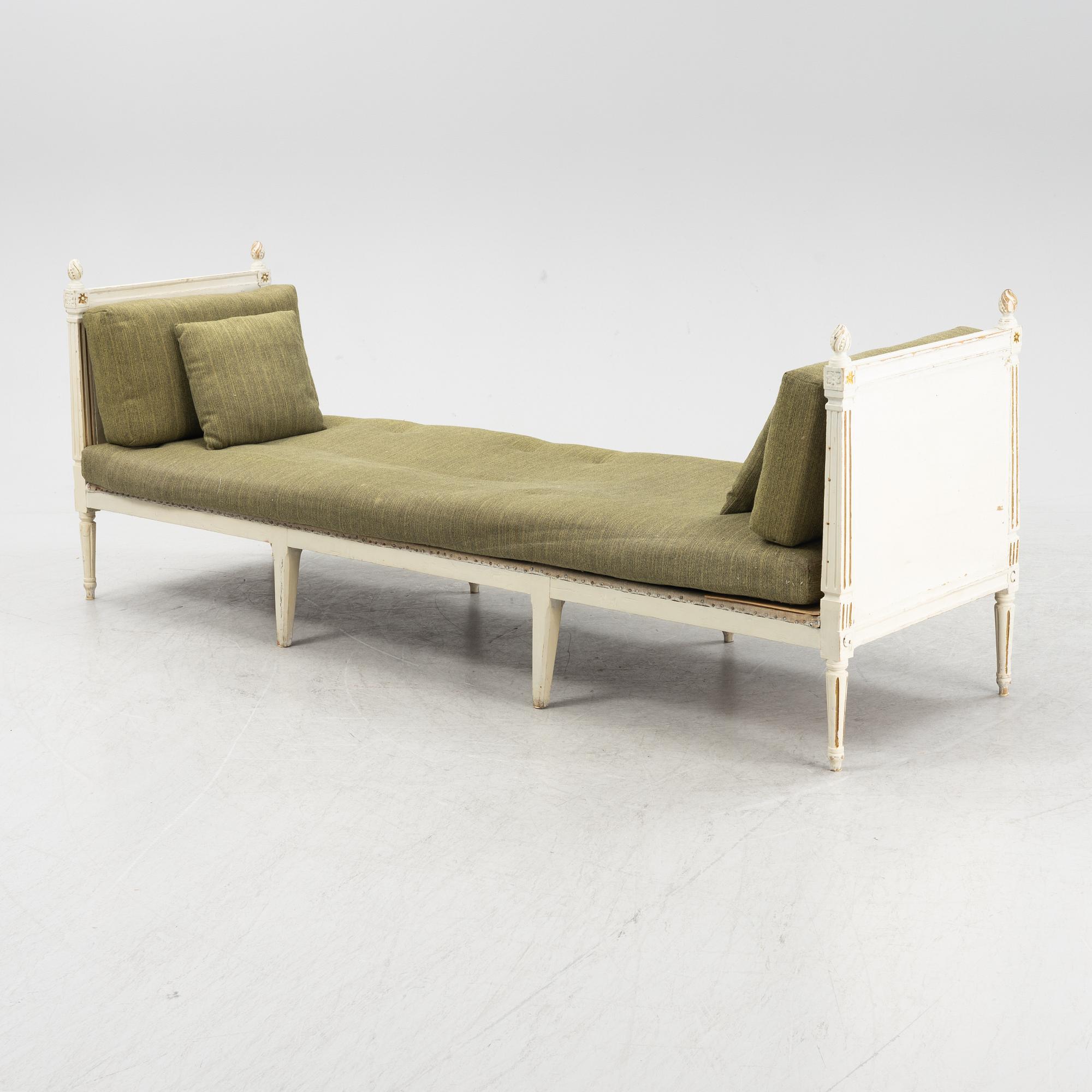 A Gustavian sofa, end of the 18th Century.