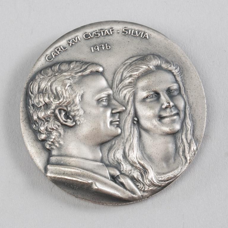 MINNESMEDALJ, silver, Svenska Medaljgillet 1976. Vikt ca 68 g.