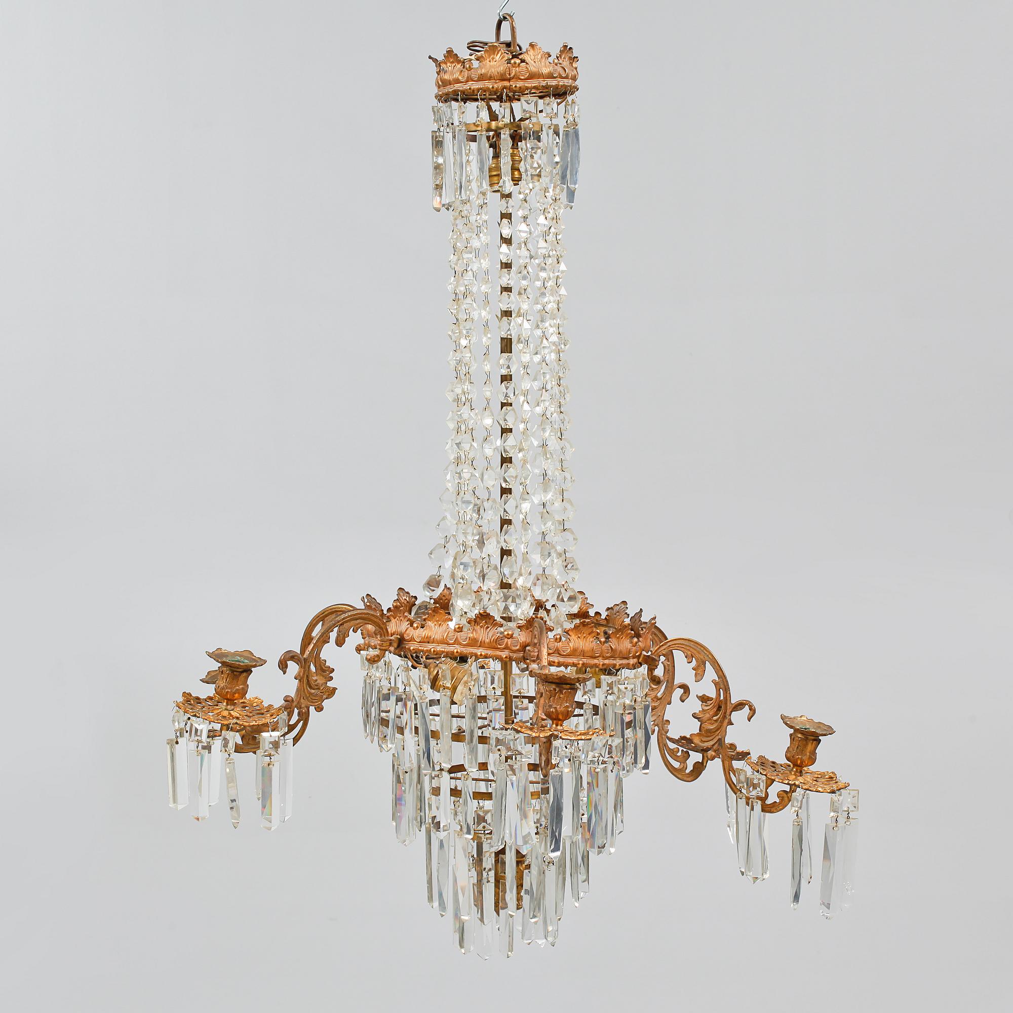 LJUSKRONA, oscariansk, 1800-talets andra hälft, höjd 96 cm.
