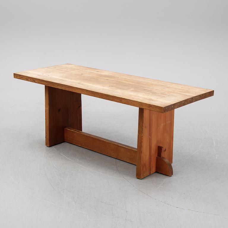 Axel Einar Hjorth, a stained pine "Lovö" table, Nordiska Kompaniet Sweden 1930's.