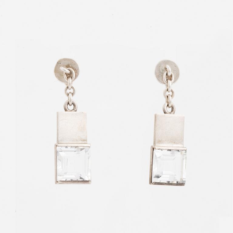 A pair of Wiwen Nilsson silver and rock crystal earrings.