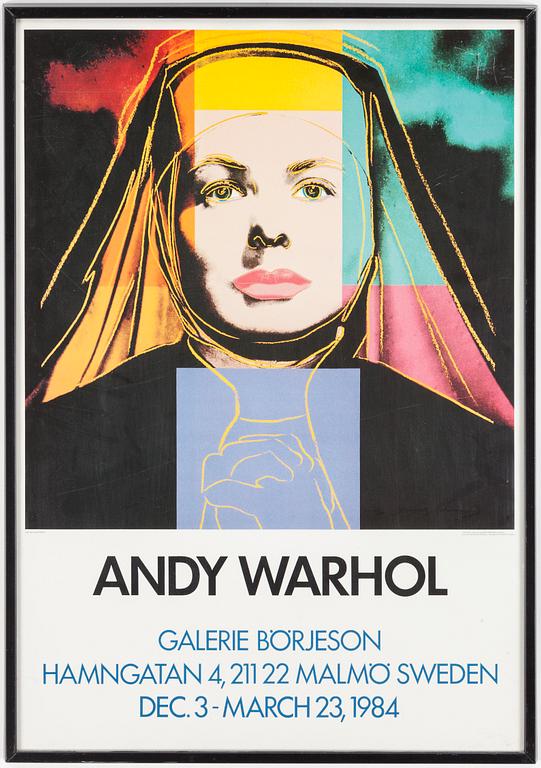 ANDY WARHOL, after, offset in colours (2), 1984. Exhibition posters Galerie Börjeson, Malmö, Sweden.