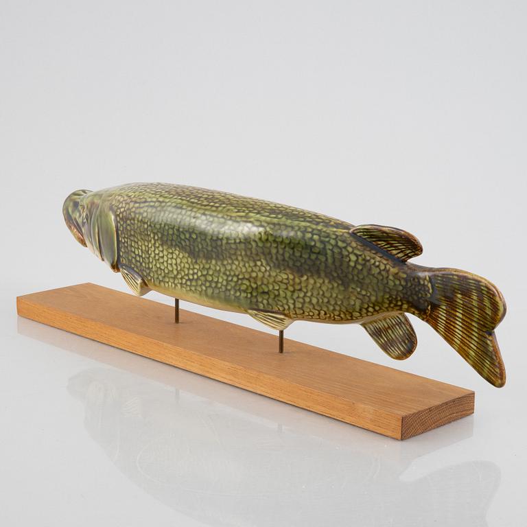 Sven Wejsfelt, a stoneware pike figurine/sculpture, Gustavsberg, Sweden.