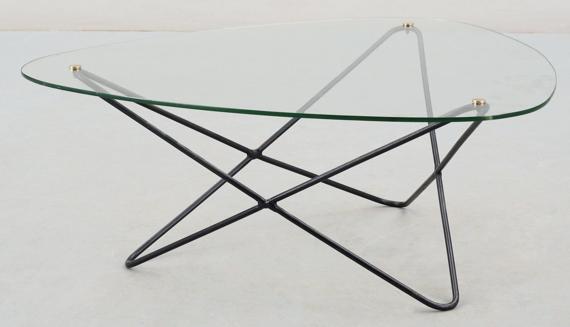 A Jacques Tournus sofa table, Airborne, France, 1950's.