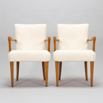 Werner West, a pair 1940's armchairs for Oy Stockmann Ab, Keravan Puusepäntehdas.