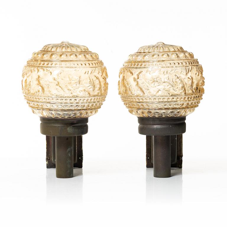 Utebelysning/Vägglampor, ett par, Norge, 1970-tal.