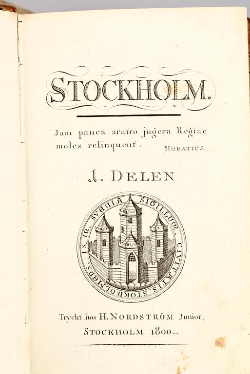 BOKVERK, vol I-IV, "Stockholm", av Johan Elers, Stockholm 1800-01.