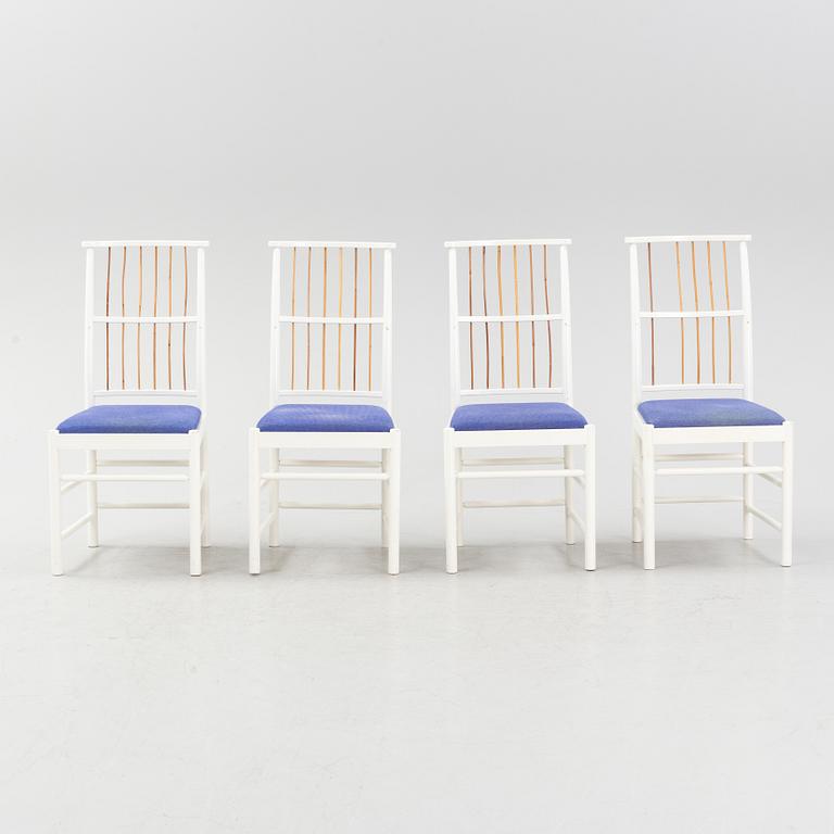 Josef Frank, a set of four model '2025' chairs, Firma Svenskt Tenn, Sweden.