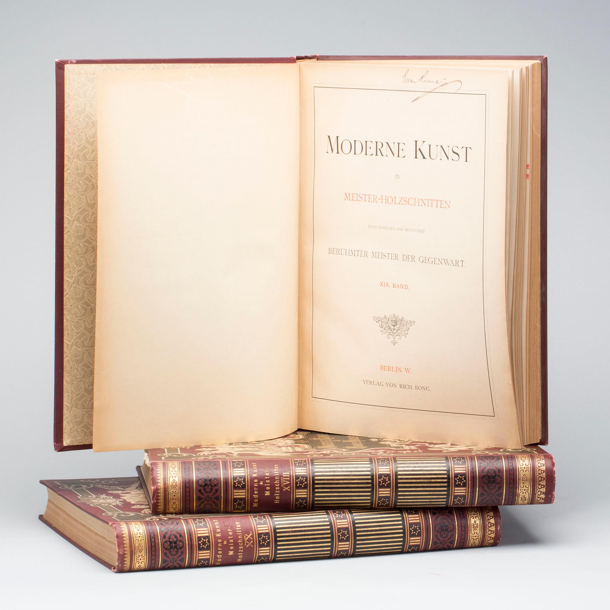 BOK, 3 vol, Moderne Kunst in Meister-Holzschnitten, 1800-talets slut.