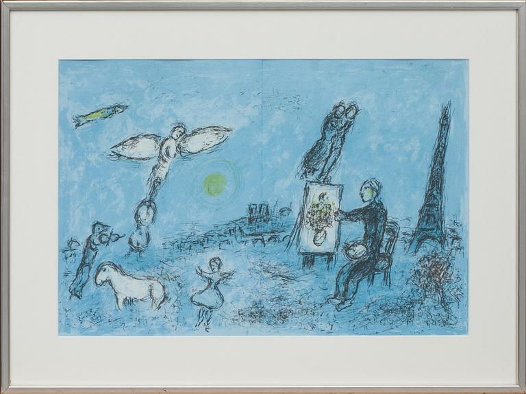 MARC CHAGALL, färglitografi.