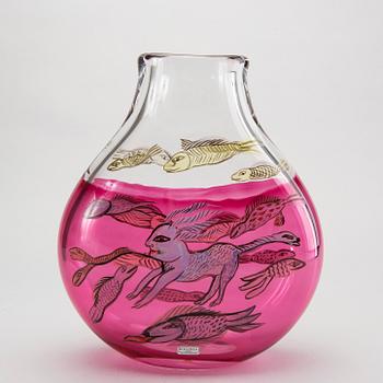 ULRICA HYDMAN-VALLIEN, a signed glass vase.