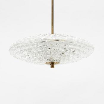 Carl Fagerlund, a glass and brass ceiling light, 1960's/70's.