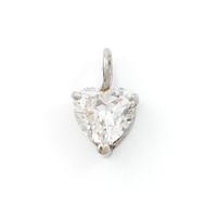 Hänge 18K vitguld med hjärtslipad diamant.