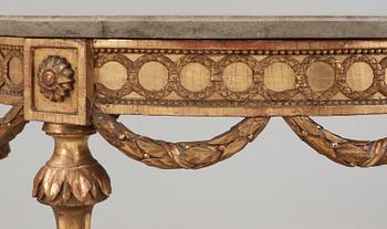 KONSOLBORD. Stockholmsarbete, 1700-talets slut. Gustavianskt.