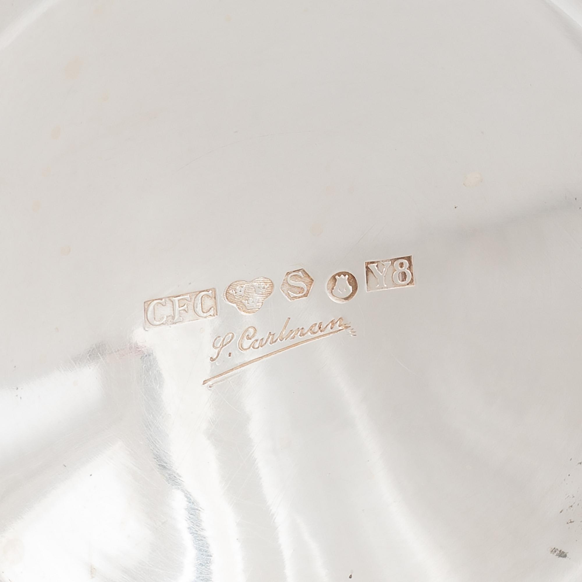 Sven Carlman, ljusstakar, ett par, silver, CF Carlman, Stockholm 1949.