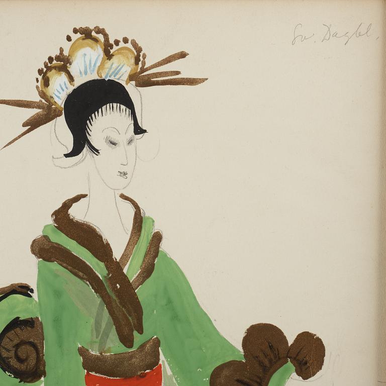 ISAAC GRÜNEWALD, gouache and pencil.