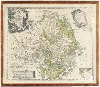 Fredrik Akrel · KARTA, Fredrik Akrel, "Charta öfver Upland och Södertörn", 1700-talets slut.