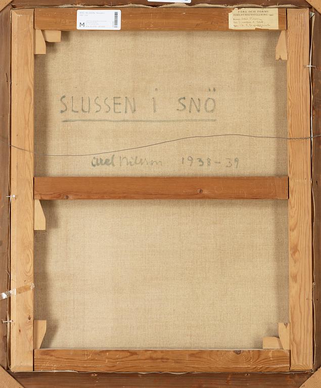 Axel Nilsson, "Slussen i snö" (Slussen,Stockholm in snow).