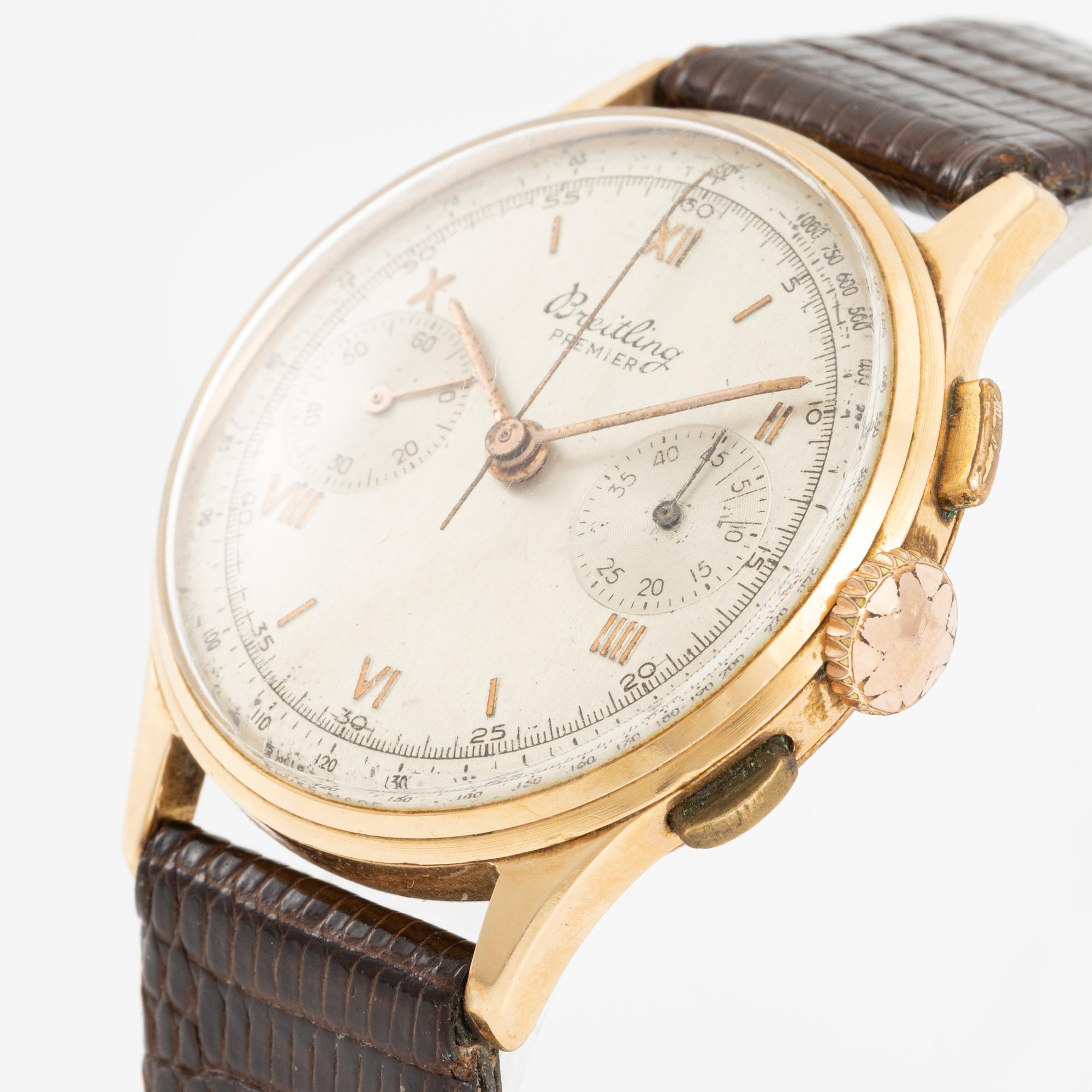 Breitling, Premier, wristwatch, chronograph, 35 mm.