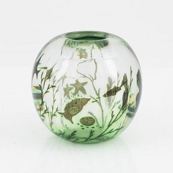 Edward Hald, a graal glass vase, Orrefors.