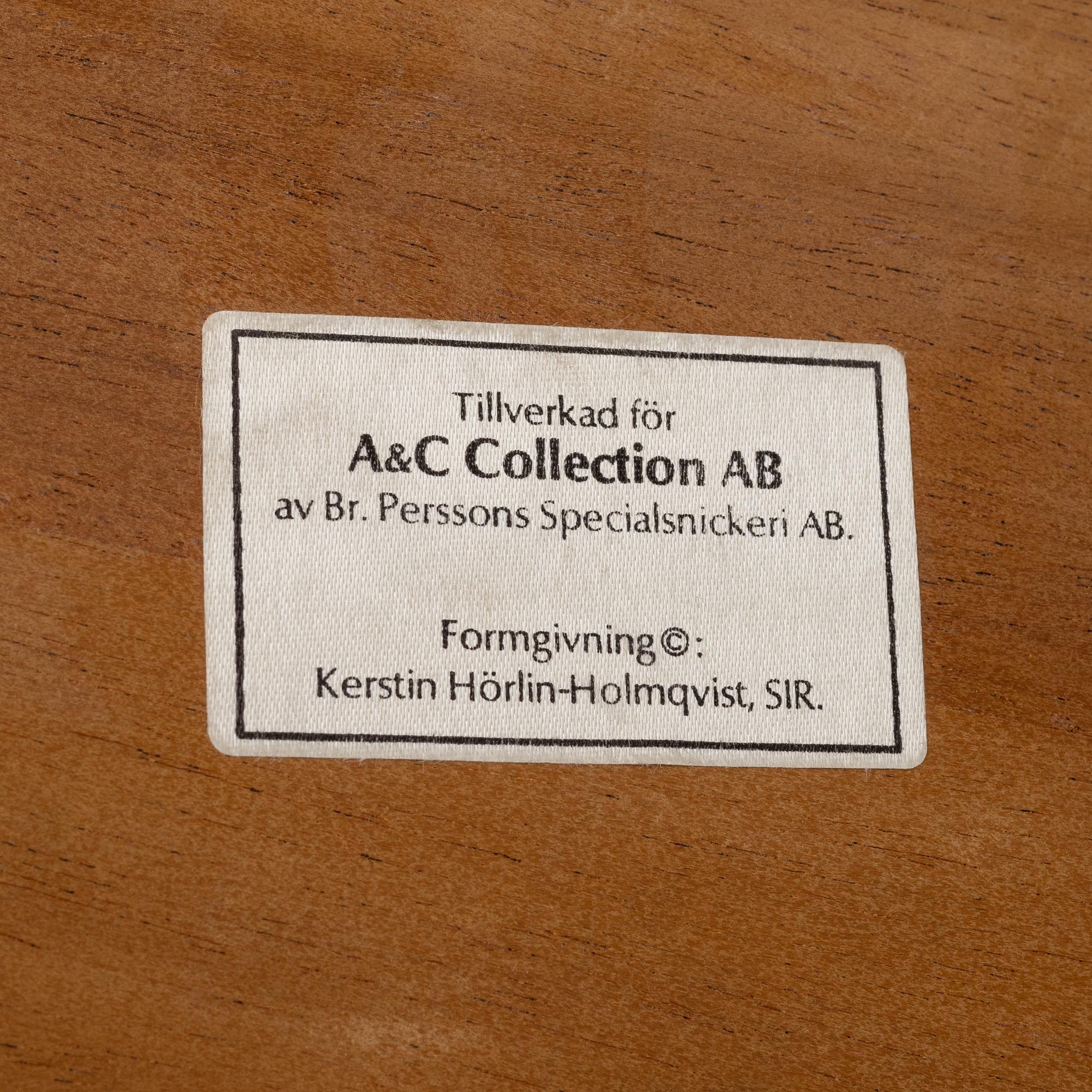 Kerstin Hörlin-Holmquist, a mahogany coffee table, end of the 20th Century.
