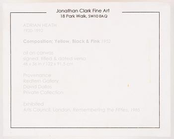 Adrian Heath, "Composition: Yellow, Black and Pink".