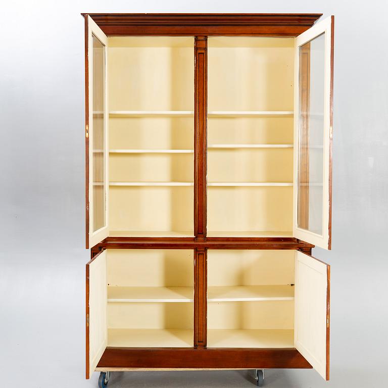 A modern mahogany display cabinet.