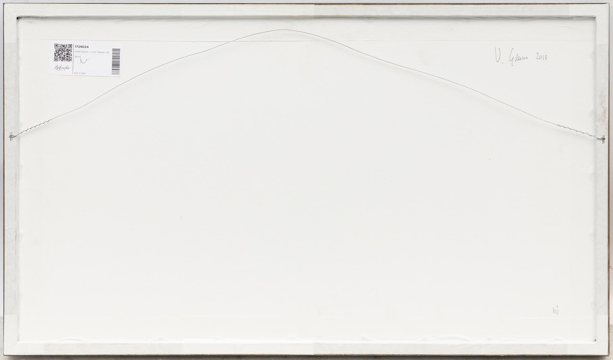 Ulrika Gomm, "Licht", Diptyk.