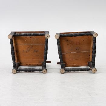 Chairs, 4 pcs, folk art, Jämtland. 19th century.