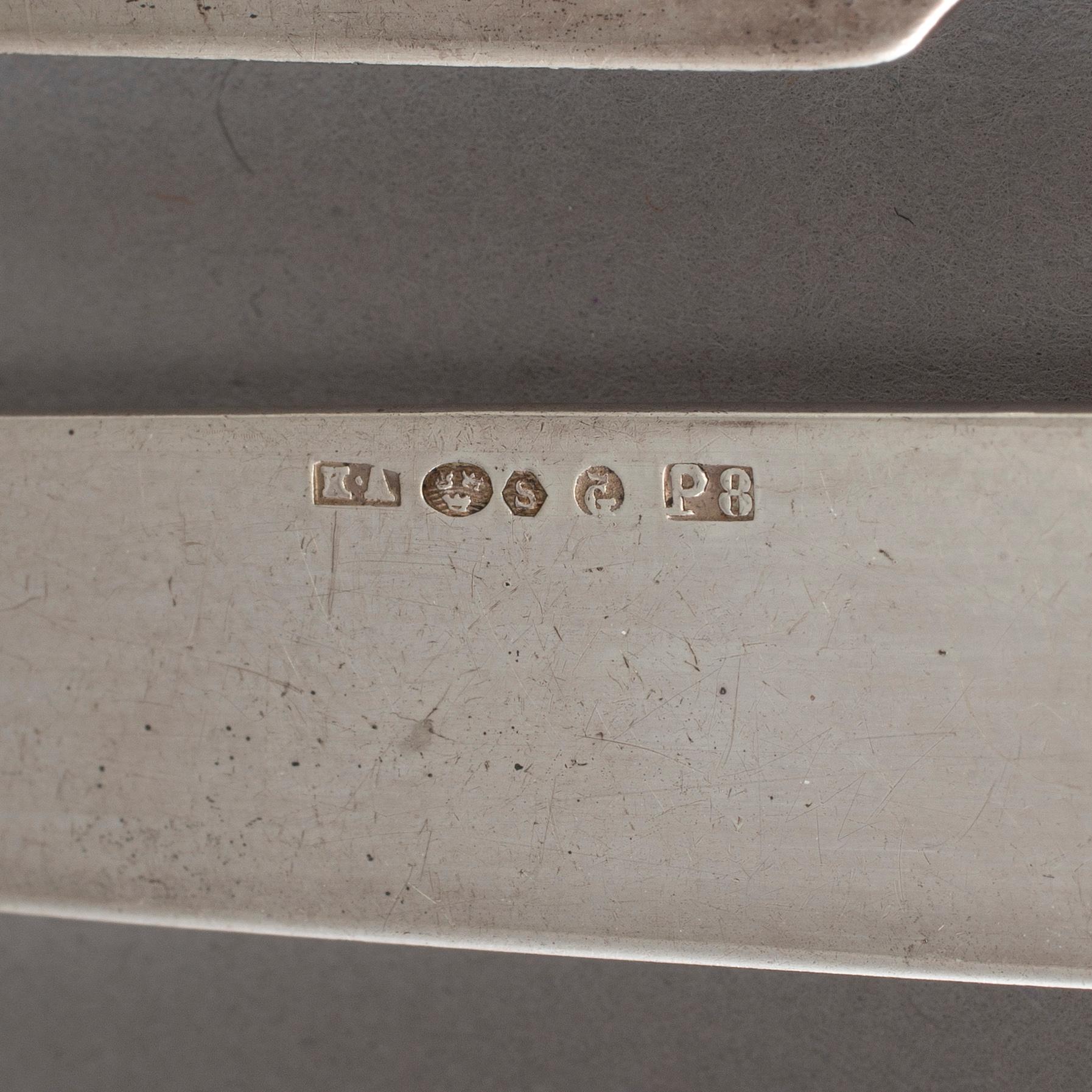 Ost-/fruktknivar 12 st, silver, Adolf Landoff & Son, Göteborg 1953.