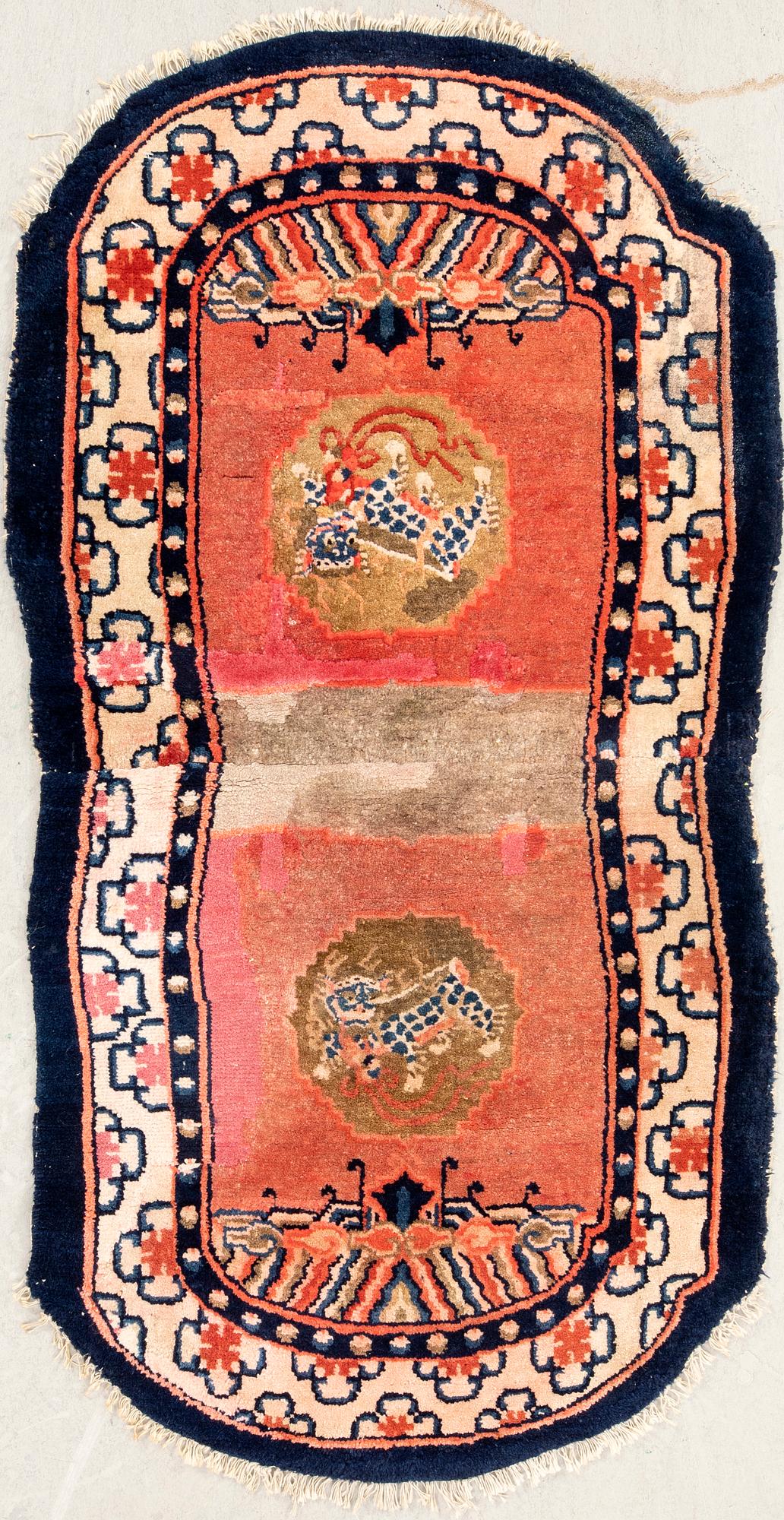 Saddle blanket Tibet semi-antique approx. 118x62 cm.