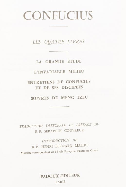 CONFUCIUS, LES QUARTRE LIVRES... av Seraphin Couvreur och Henri Bernard Maitre,  248/800.