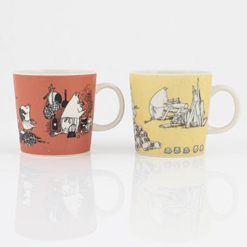 Two porcelain Moomin mugs, Arabia, Finland, 1990-99.