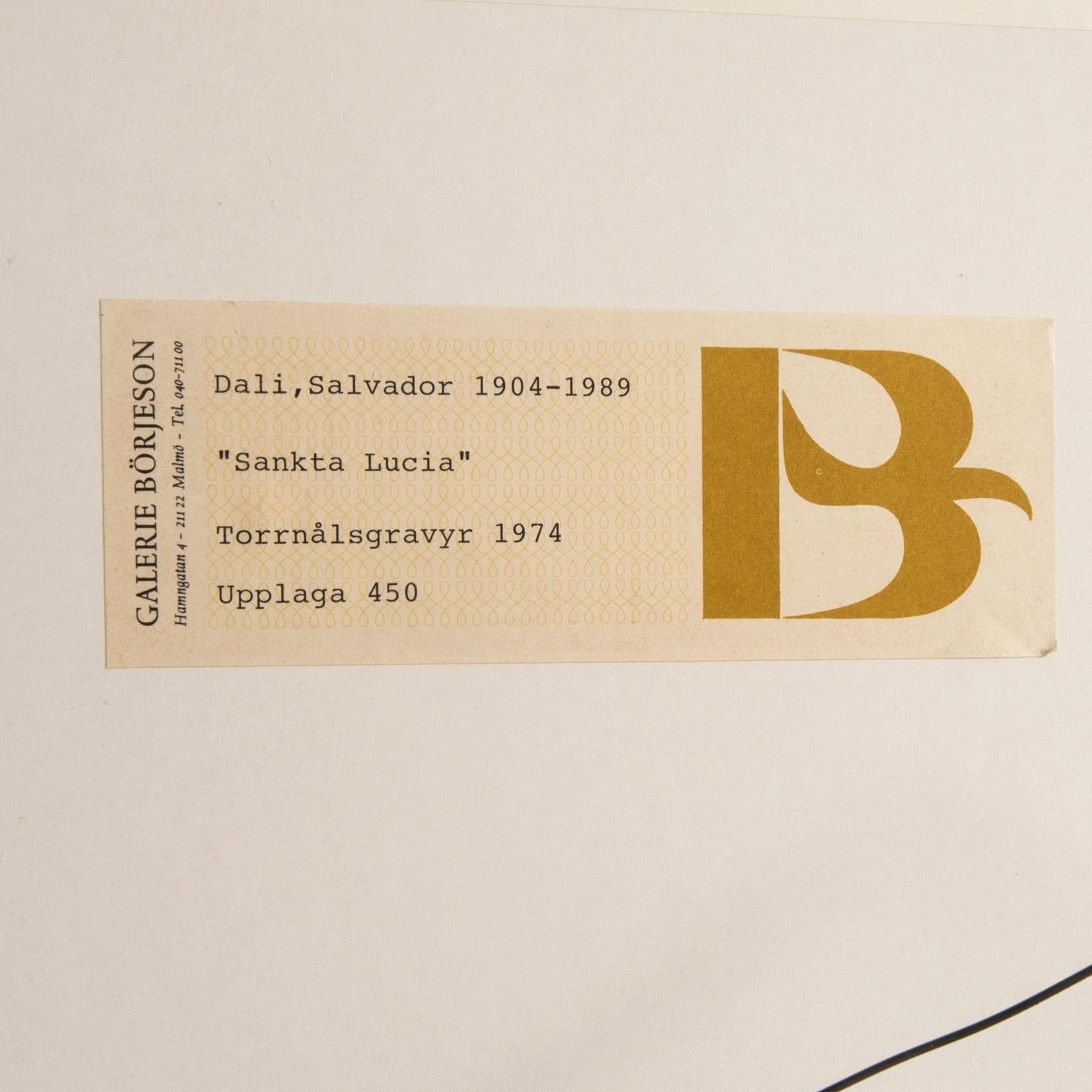 Salvador Dalí, "Sankta Lucia (Le triomphe de la lumière)",  1974.