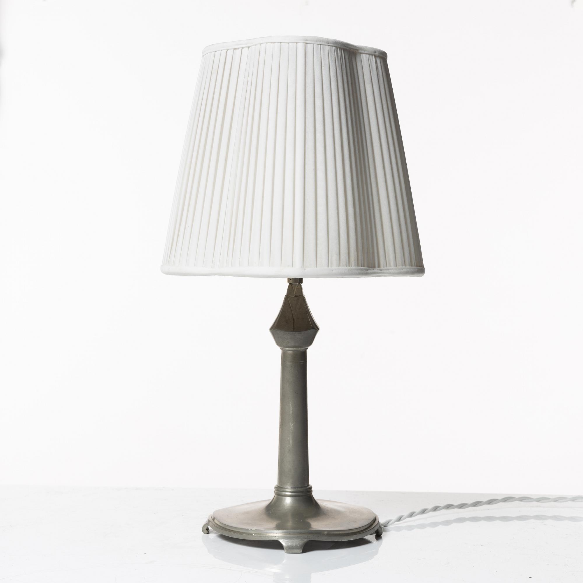 Astrid Aagesen, a pewter table lamp, Helsingborg, 1930s.