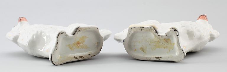 FIGURER, 1 par, porslin, Staffordshire, 1900-talets första hälft.